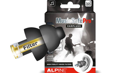 MusicSafePro, high-fidelty hearing protection for musicians, black