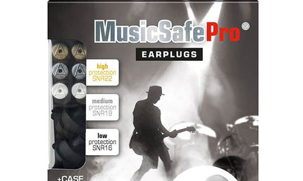 MusicSafePro, high-fidelty hearing protection for musicians, black