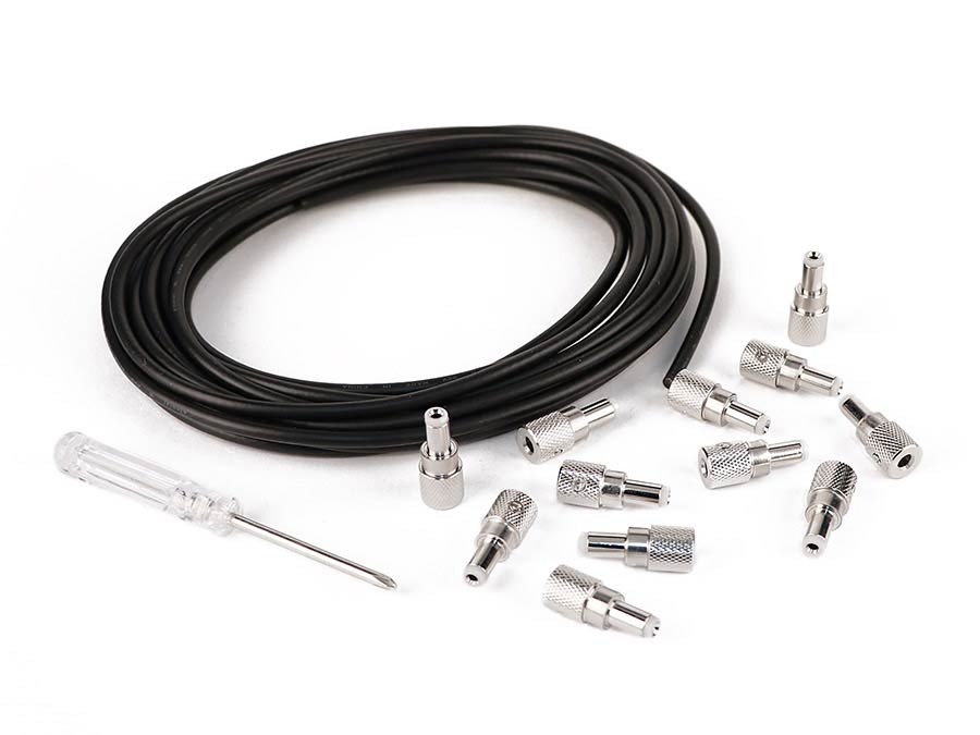 solderless power cable kit, 5m cable + 12 connectors 2.1mm + Philips screw driver