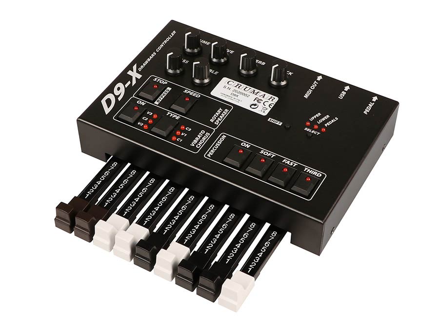 extended drawbar controller with 9 drawbars, pots and switches