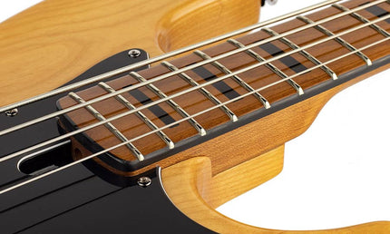 alder 4-string passive bass guitar natural