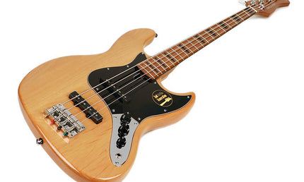 alder 4-string passive bass guitar natural