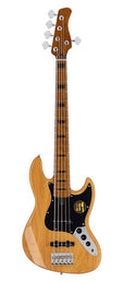 alder 5-string passive bass guitar natural