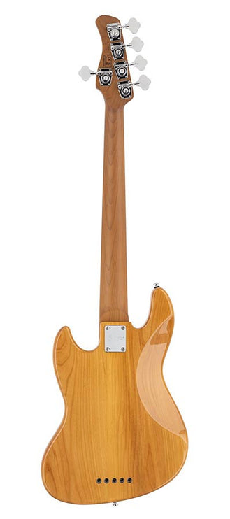 alder 5-string passive bass guitar natural