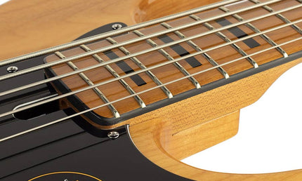 alder 5-string passive bass guitar natural