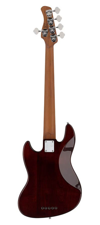 alder 5-string passive bass guitar tobacco sunburst