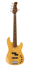 alder with flamed maple top 5-string bass guitar, natural