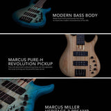 Sire Basses - M5+ S4/nt - Swamp Ash 4-String Active Bass Guitar – Natural