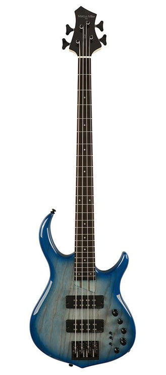 swamp ash 4-string active bass guitar transparent blue