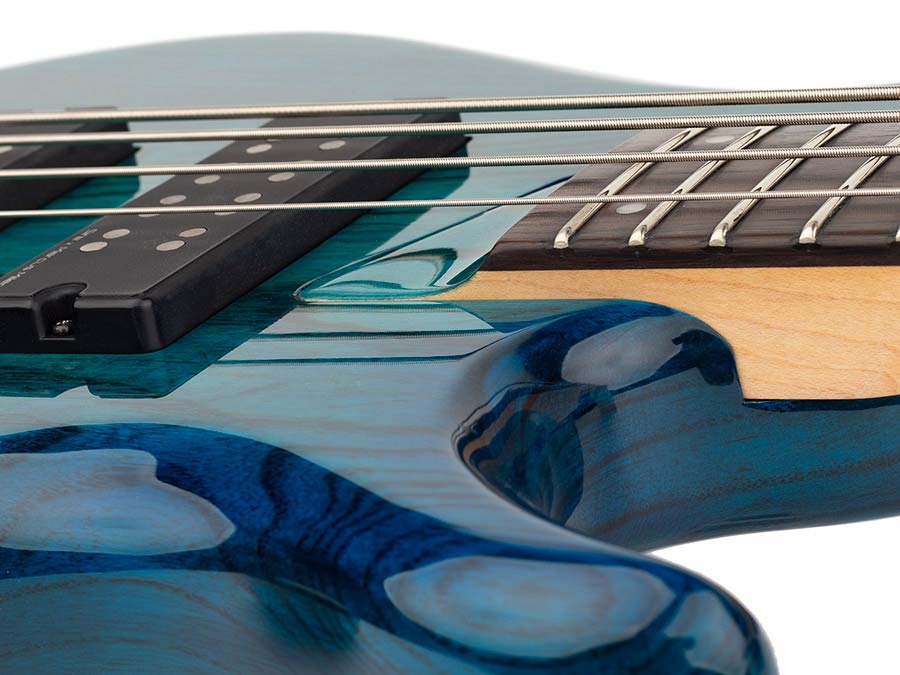 Sire Basses - M5+ S4/tbl - Swamp Ash 4-String Active Bass Guitar – Transparent Blue