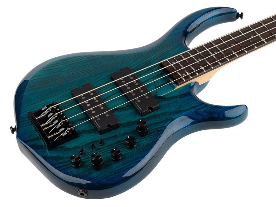 Sire Basses - M5+ S4/tbl - Swamp Ash 4-String Active Bass Guitar – Transparent Blue