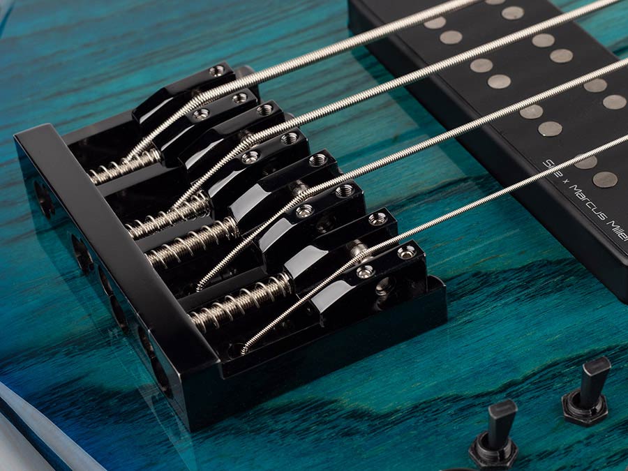 Sire Basses - M5+ S4/tbl - Swamp Ash 4-String Active Bass Guitar – Transparent Blue