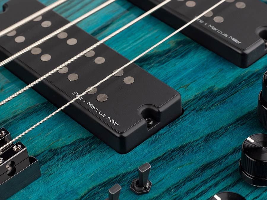 Sire Basses - M5+ S4/tbl - Swamp Ash 4-String Active Bass Guitar – Transparent Blue