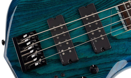 swamp ash 4-string active bass guitar transparent blue