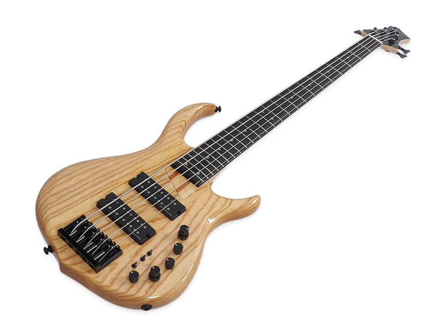 swamp ash 5-string active bass guitar natural