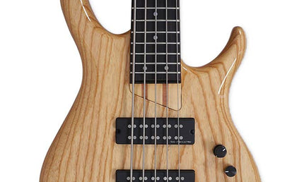 swamp ash 5-string active bass guitar natural