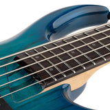 Sire Basses - M5+ S5/tbl - Swamp Ash 5-String Active Bass Guitar – Transparent Blue