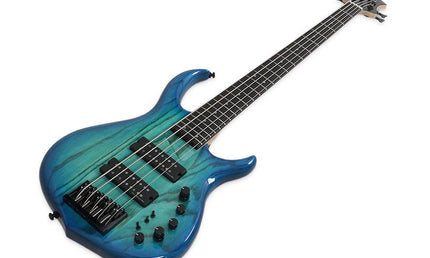 swamp ash 5-string active bass guitar transparent blue