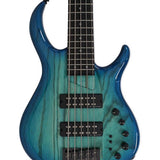 Sire Basses - M5+ S5/tbl - Swamp Ash 5-String Active Bass Guitar – Transparent Blue