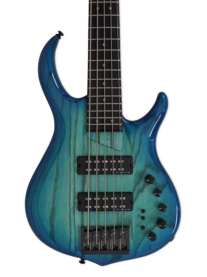 Sire Basses - M5+ S5/tbl - Swamp Ash 5-String Active Bass Guitar – Transparent Blue