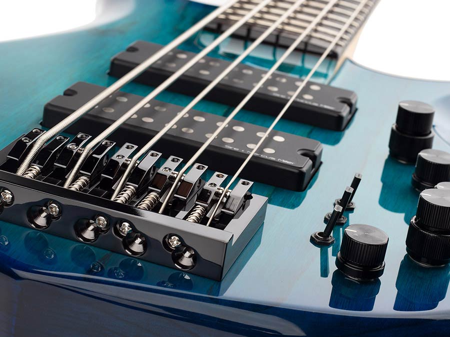 Sire Basses - M5+ S5/tbl - Swamp Ash 5-String Active Bass Guitar – Transparent Blue