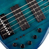 Sire Basses - M5+ S5/tbl - Swamp Ash 5-String Active Bass Guitar – Transparent Blue