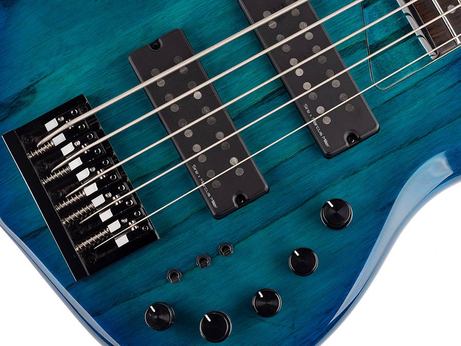Sire Basses - M5+ S5/tbl - Swamp Ash 5-String Active Bass Guitar – Transparent Blue