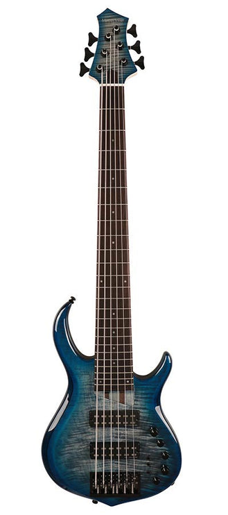 alder + solid maple 6-string bass guitar transparent blue