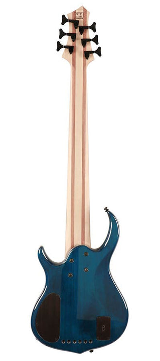 alder + solid maple 6-string bass guitar transparent blue