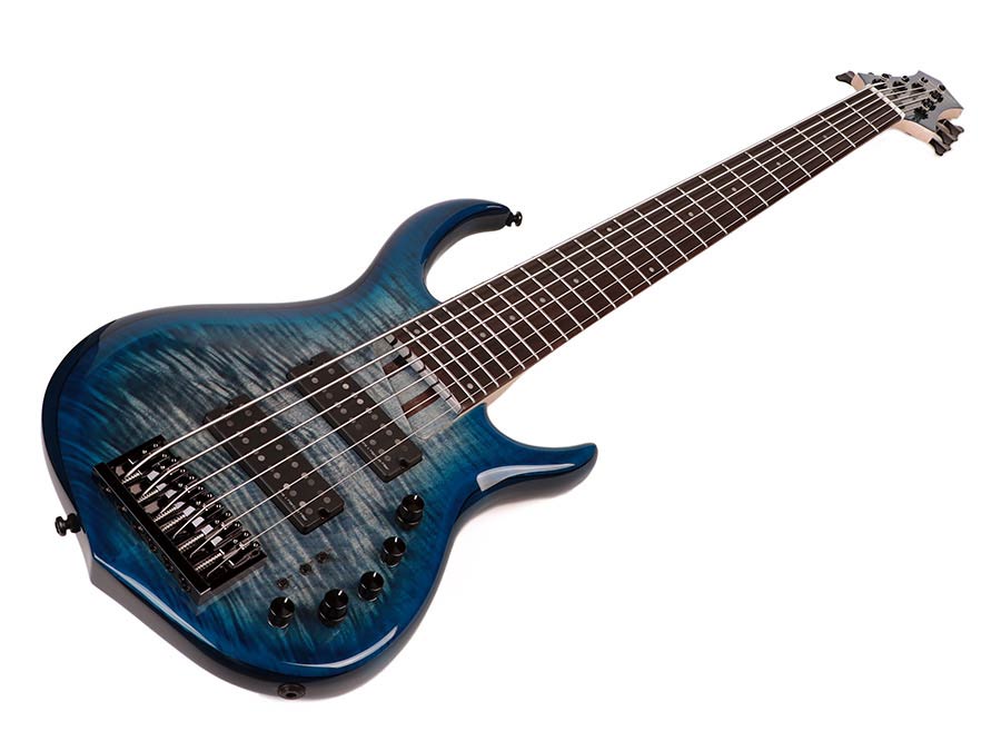 Sire Basses - M7+ A6/tbl - Alder + Solid Maple 6-String Bass Guitar – Transparent Blue