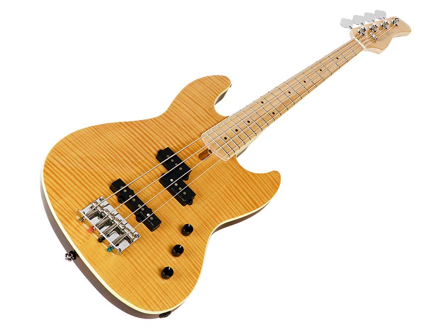 Sire Basses - U5 A4/nt - Alder with Flamed Maple Top 4- String Short Scale Passive Bass Guitar – Natural