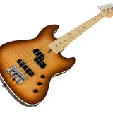 Sire Basses - U5 A4/ts - Alder with Flamed Maple Top 4- String Short Scale Passive Bass Guitar – Tobacco Sunburst