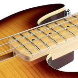 Sire Basses - U5 A4/ts - Alder with Flamed Maple Top 4- String Short Scale Passive Bass Guitar – Tobacco Sunburst