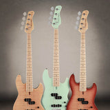 Sire Basses - U5 A4/ts - Alder with Flamed Maple Top 4- String Short Scale Passive Bass Guitar – Tobacco Sunburst