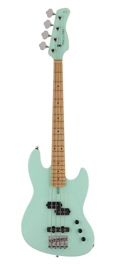 Sire Basses - U5 A4/MT - alder with flamed maple top 4- string short scale passive bass guitar mint green – Mint Green