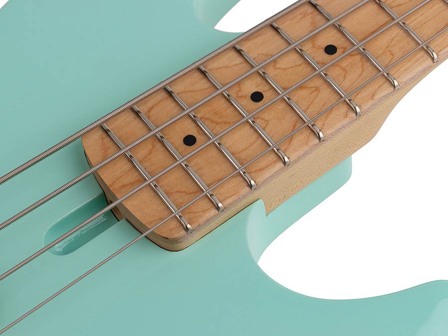 Sire Basses - U5 A4/mt - Alder with Flamed Maple Top 4- String Short Scale Passive Bass Guitar – Mint Green