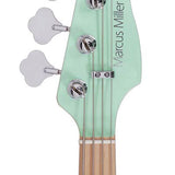 Sire Basses - U5 A4/mt - Alder with Flamed Maple Top 4- String Short Scale Passive Bass Guitar – Mint Green