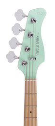 alder with flamed maple top 4- string short scale passive bass guitar mint green