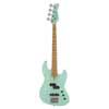 alder with flamed maple top 4- string short scale passive bass guitar mint green