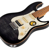 Sire Guitars - S7fm/tbk - Electric Guitar S-Style with Flamed Maple Top - Transparent Black