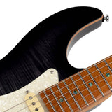 Sire Guitars - S7fm/tbk - Electric Guitar S-Style with Flamed Maple Top - Transparent Black