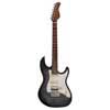 electric guitar S-style with flamed maple top transparent black