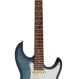 Sire Guitars - S7FM/TBL - electric guitar S-style with flamed maple top transparent blue – Transparent Blue