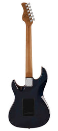 electric guitar S-style with flamed maple top transparent blue