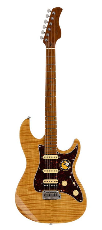 electric guitar S-style with flamed maple top natural