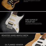 Sire Guitars - S7fm/nt - Electric Guitar S-Style with Flamed Maple – Top Natural