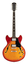 electric archtop guitar cherry sunburst