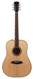 acoustic dreadnought guitar, solid top and back (roasted top)with SIB electronics, natural