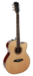 acoustic grand auditorium guitar, solid top and back (roasted top) with SIB electronics, natural