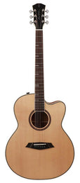 acoustic grand auditorium guitar, solid top and back (roasted top) with SIB electronics, natural